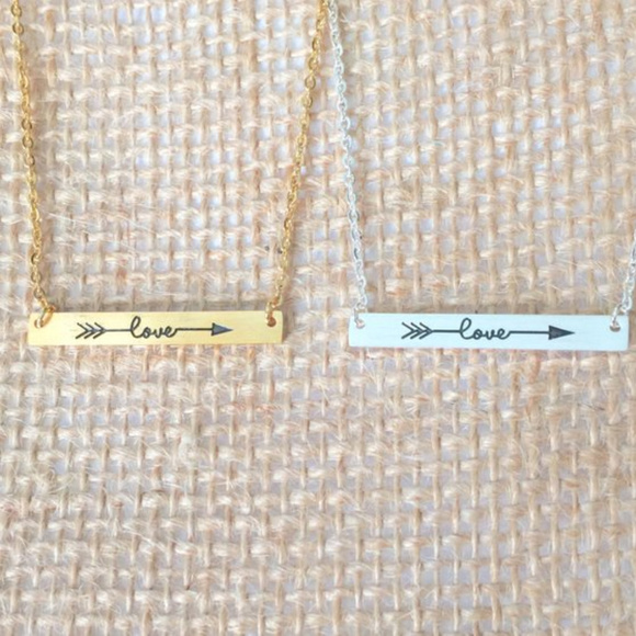 ✨Silver ✨ Amore Bar Pendant Necklaces Love Arrow - Picture 4 of 6